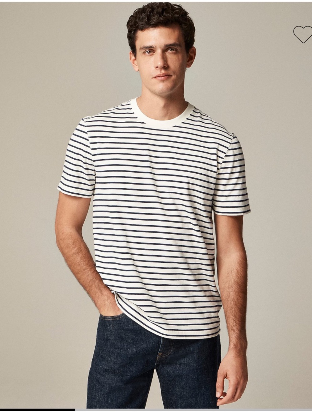 J.Crew Vintage-wash cotton T-shirt in stripe